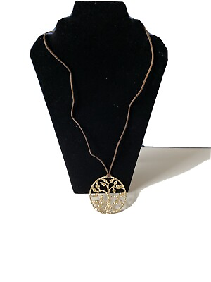 #ad Fashion Gold Pendant Costume Necklace Tree $10.00