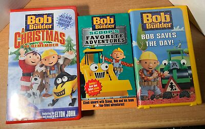 #ad 3 Bob the Builder Christmas Bob Saves the Day amp; Scoop#x27;s Favorite Adventures VHS $12.00