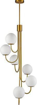 #ad Modern Gold Spiral Glass Globe Chandelier Villa Stairwell Hanging Ceiling Light $299.99