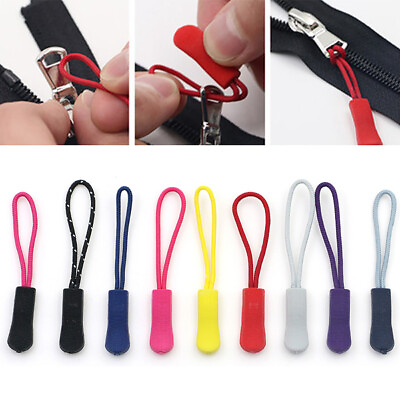 #ad 10pcs Zipper Pull Zip Replacement Cord Rope Puller for Bag Cloth Repair kit $1.89