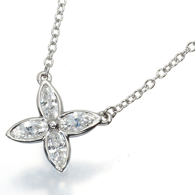 #ad Auth Tiffanyamp;Co. Necklace Victoria Diamond 950 Platinum $1347.65