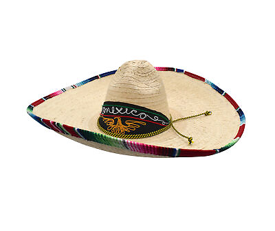 #ad Handmade 21quot; Large Mexican quot;Mexicoquot; Sombrero With Serape Cinco De Mayo Party Hat $19.99