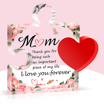 #ad Mother#x27;s Day Gifts for Mom from Daughter of Engraved Acrylic Block Puzzle Piece $8.99