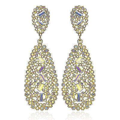 #ad Elegant Gold Austrian Crystal Rhinestone Chandelier Dangle Earring Prom E116AB $7.99