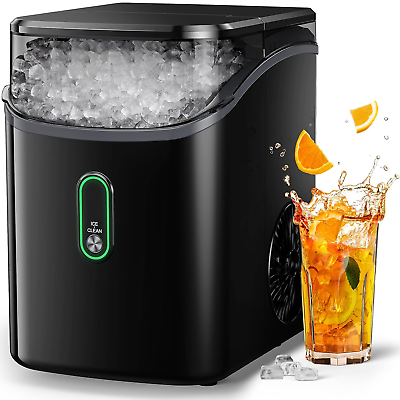 #ad Nugget Ice Maker Countertop Pebble Ice Maker with Soft Chewable Ice One Click $273.99