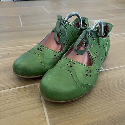 #ad ROVERS Green Leather Women#x27;s Shoes SIZE 8 Lace Up Oxford Casual $55.00