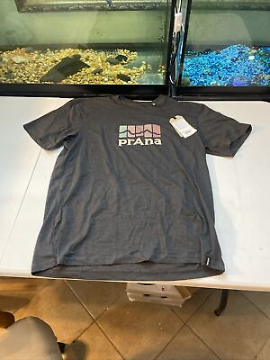 #ad Prana Mountain Light Tshirt XL ST Mens Grey $24.99