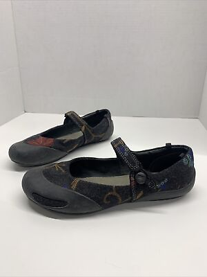 #ad Camper Twins Mary Jane Flats Shoes Floral Stitched Embroidered Button Hook 36 6 $38.00