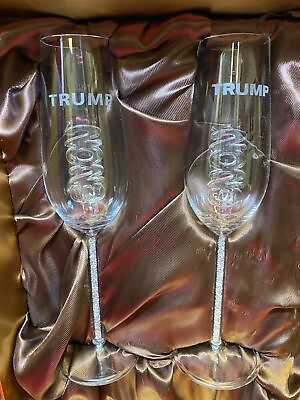 #ad 2020 T Champagne Flute Set Custom Etched as Shown w Opening for a Bottle of Cha $69.95