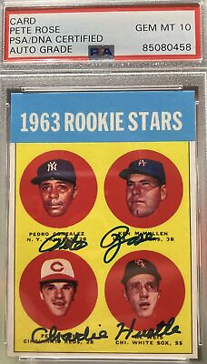 #ad Pete Rose Hand Signed #537 Rookie 🔥 PSA DNA ⚾️ Auto Grade 10 $326.80