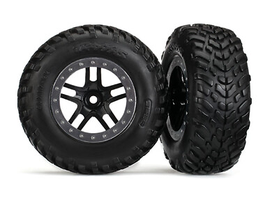 #ad Traxxas 5890 Tires amp; Wheels Assembled Glued Blk Beadlock Style Wheels 2 : Slash $24.95