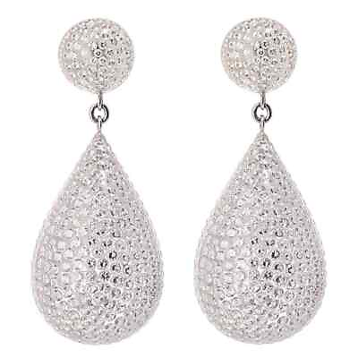 #ad White Cubic Zirconia 9 Carat Women#x27;s 925 Silver Beautiful Drop amp; Dangle Earrings $210.00