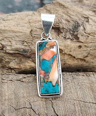 #ad Oyster Copper Turquoise Pendant 925 Sterling Silver Amazing Neck Jewelry MO465 $13.15