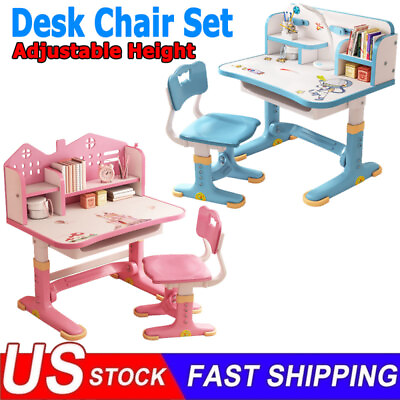 #ad Kids Table and Chair Set Activity Desk with Drawer Storage for Study Activities $84.99