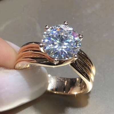 #ad 3Ct Round Gorgeous Cut Moissanite Solitaire Engagement Ring 14K Rose Gold Finish $342.39