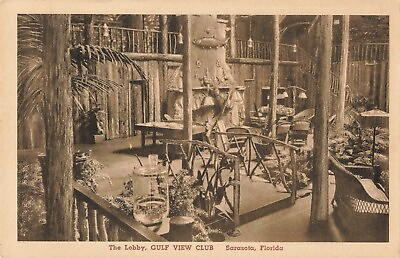 #ad The Lobby Golf View Club Sarasota Florida FL 1947 Postcard $49.95