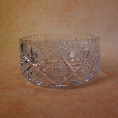 #ad Antique Crystal Brilliant Cut Wide Rim Center Bowl about 8 INCH $67.50