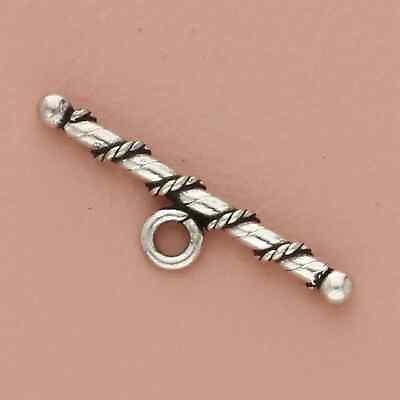 #ad sterling silver 25mm braided jewelry making finding toggle bar $24.00
