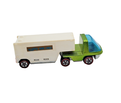 #ad Vintage 1970 Hot Wheels Moving Van Light Apple Green HEAVYWEIGHTS HTF Color $142.50