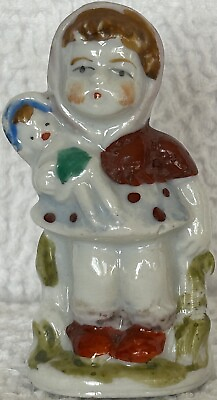 #ad Antique Figurine Young Girl With Her Doll Handpainted Porcelain Made In Japan $39.00