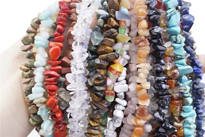 #ad 16inch Natural Stone Beads 5 8mm Irregular Gravel Bead DIY Jewelry Making Charms $8.61