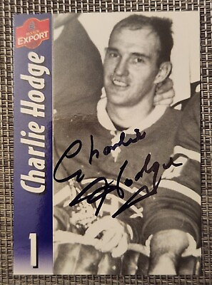#ad Molson Export Charlie Hodge Signed Card Hockey Auto #1 Montreal Canadiens C $9.99