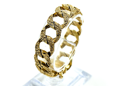#ad Antique 9Ct Yellow Gold Curb Bracelet Yellow Gold Bracelet 32g GBP 1300.00