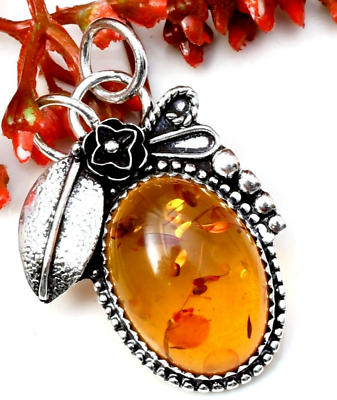 #ad Baltic Amber Gemstone 925 Sterling Silver Handmade Jewelry pendant 1.77quot; $12.95