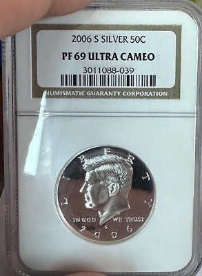 #ad 2006 S Silver JFK Proof Half Dollar NGC PR69 DCAM PRISTINE #92 $24.96