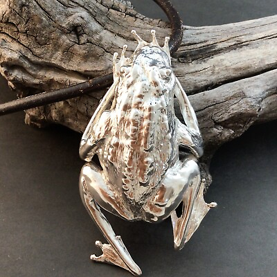 #ad Large Sterling Silver Frog Pendant $169.00