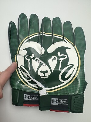 #ad Under Armour NCAA FIERCE VI WHITE GRN Colorado State Football LARGE $64.99