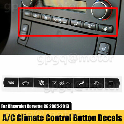 #ad For Chevrolet Corvette C6 2005 13 Dash A C Climate Control Button Repair Decals $5.39