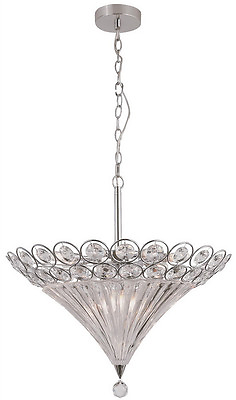 #ad Polished Chrome And Crystal 10 Light Chandelier Pendant $1647 $249.99