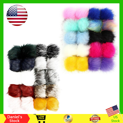#ad 20 40Pcs Faux Fur Pom Poms 10 cm Soft Fluffy Pompom Balls for Hat Bag Decoration $14.62