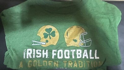 #ad Notre Dame Irish Football A Golden Tradition 2015 T Shirt Men#x27;s Size S Green $12.00