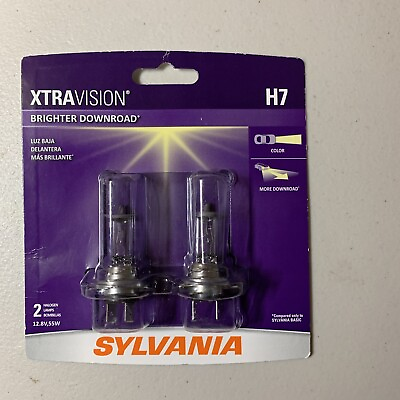 #ad SYLVANIA H7 XtraVision High Performance Halogen Headlight 2 Lamps NEW $17.99