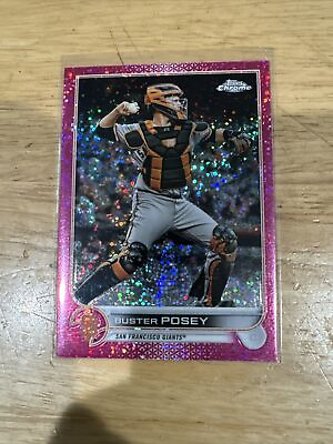 #ad 2022 Topps Chrome Buster Posey Magenta Speckle Refractor SP # 350 $3.00