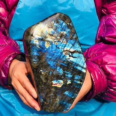 #ad 7.83LB Natural Gorgeous Labradorite Quartz Crystal Stone Specimen Healing $190.00