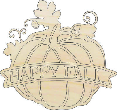 #ad Happy Fall Pumpkin Laser Cut Wood Shape FAL185 $35.58