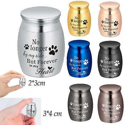 #ad Paw Print Pet Stainless Steel Small Urn for Dog Cat Cremation Ashes Mini Urn $13.50