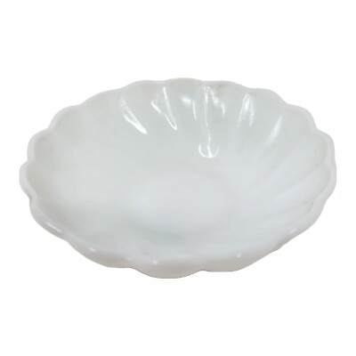 #ad Vintage Hazel Atlas Milk Glass Alpine Swirl Dessert Bowl Dish $10.59