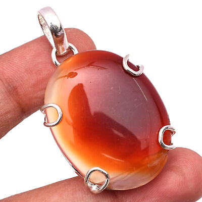 #ad Banded Agate Gemstone Handmade 925 Sterling Silver Jewelry Pendant 1.69quot; $7.91