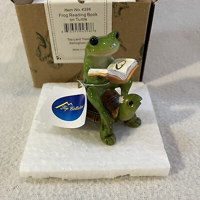 #ad Top Collection Miniature Fairy Garden amp; Terrarium Frog Reading Book on Turtle $9.98