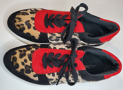 #ad Aldo Animal Size 7.5 US Faux Ederrawia Women#x27;s Red Black Lace Up Sneakers $22.00