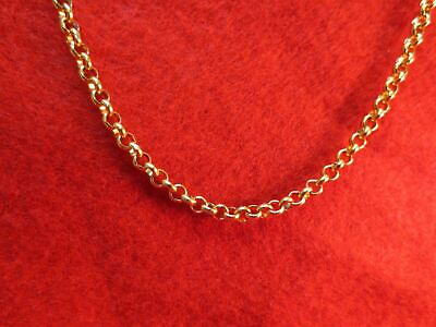 #ad 32 INCH GOLD STAINLESS STEEL 4MM ROLO LINK ROPE CHAIN NECKLACE GOLD $9.26