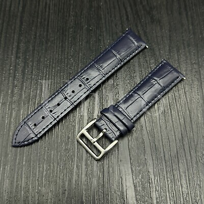#ad 16 17 18 19 20 21 22 MM Watch Band Strap D Blue Genuine Leather Fits for Omega $12.99
