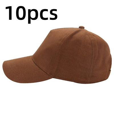 #ad 10pcs Coffee Polyester Baseball Cap Hat for Sublimation Printing DIY Unisex Gift $39.99
