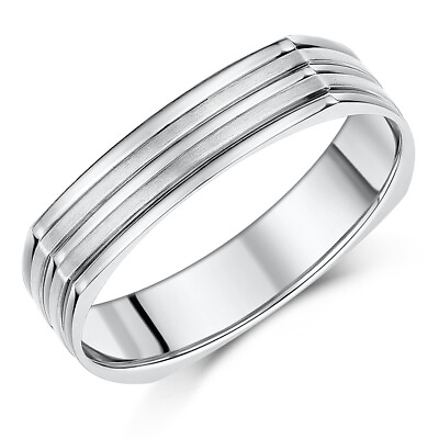 #ad Titanium Square Shaped Wedding Ring 5mm Band GBP 29.97