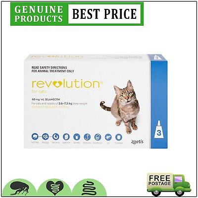 #ad Revolution Selamectin For Cats Blue 3 Pack $113.13