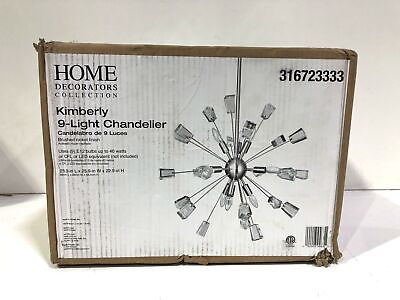 #ad Home Decorators Kimberly 9 Light Crystal and Brushed Nickel Sputnik Chandelier $85.49